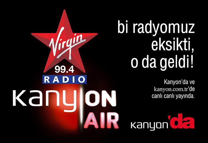 Kanyon Virgin Radio<br>“On-air” İlan